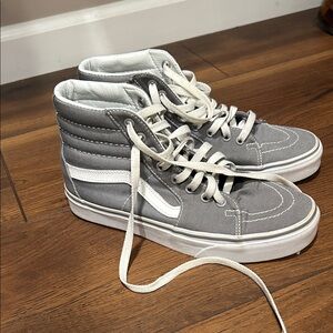 Vans Gray High-Tops with White Laces